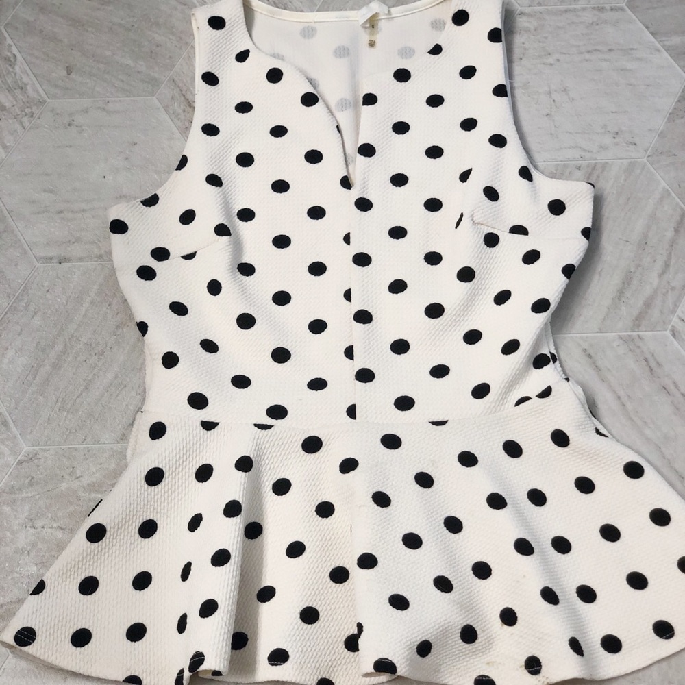 Polka dot peplum top